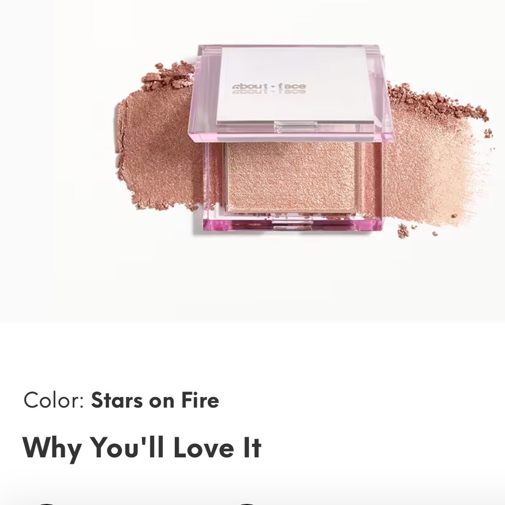 About Face Light Lock Powder Glass Finish Stars on Fire New in box